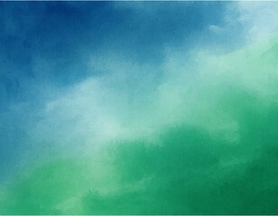 Fototapeta premium abstract blue green background with texture gradient cloudy light green to blue colors with soft sponged watercolor painted white misty fog