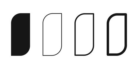 Set of leaf or petal shapes and frames. Modern templates for wedding invitation or greeting cards, business brochures, event or party banners isolated on white background. Vector graphic illustration.