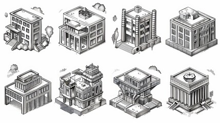 Modern Architecture Illustration For Urban Design Or Cityscape Posters