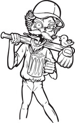 warrior with sword parrot silhouette 