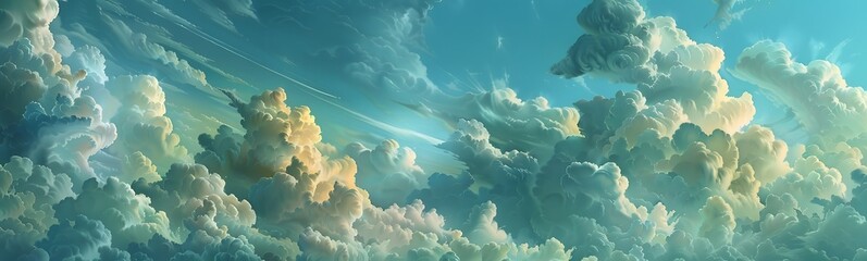 heavenly dreamy fluffy colorful fantasy clouds