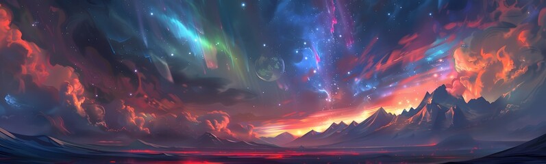 Obraz premium heavenly dreamy fluffy colorful fantasy clouds