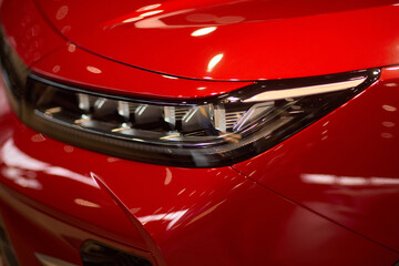 Closeup of a cars automotive tail brake light