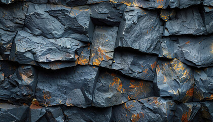 Dark rock formations create a natural texture. Generated by AI