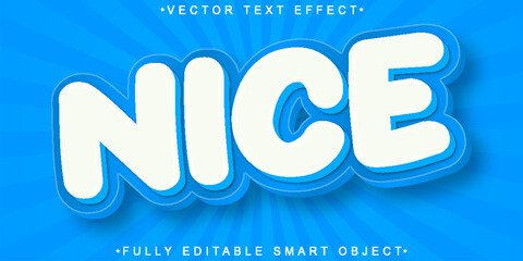 Blue Cartoon Nice Vector Fully Editable Smart Object Text Effect