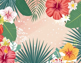 Naklejka premium Beautiful Floral Design Background with a Flower and Plant Collage.