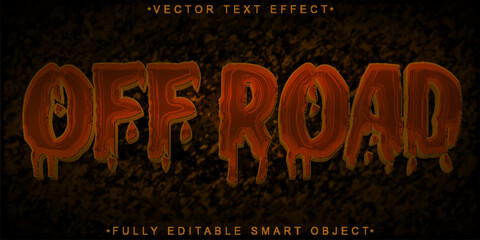 Fluid Brown Mud Off Road Vector Fully Editable Smart Object Text Effect © HUMA