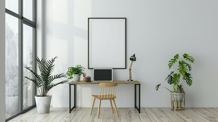 Frame Mockup, ISO A Paper Size: Home Office Wall Poster