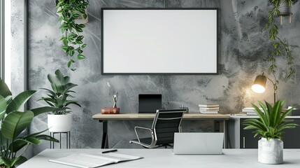 Frame Mockup, ISO A Paper Size: Home Office Wall Poster