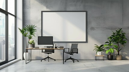 Frame Mockup, ISO A Paper Size: Home Office Wall Poster