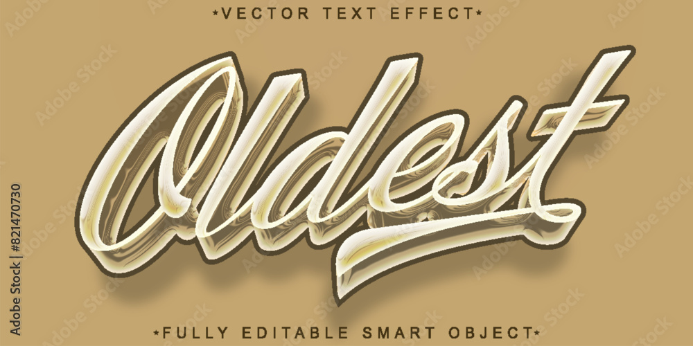 Poster brown oldest vector fully editable smart object text effect