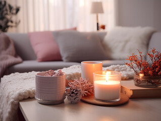 Close up on christmas candles