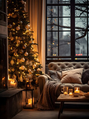 Close up on christmas interior decoration