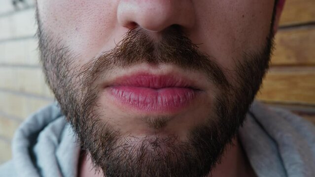 Lips Of A Man With A Beard
