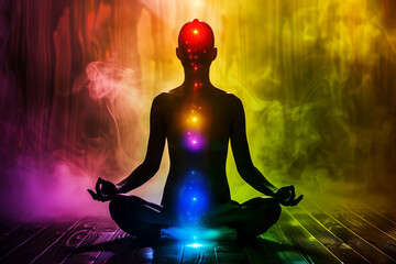 The practice of chakra in meditation can illuminate the star light fire of your human energy body, fostering inner peace and life zen spiritual relaxation.