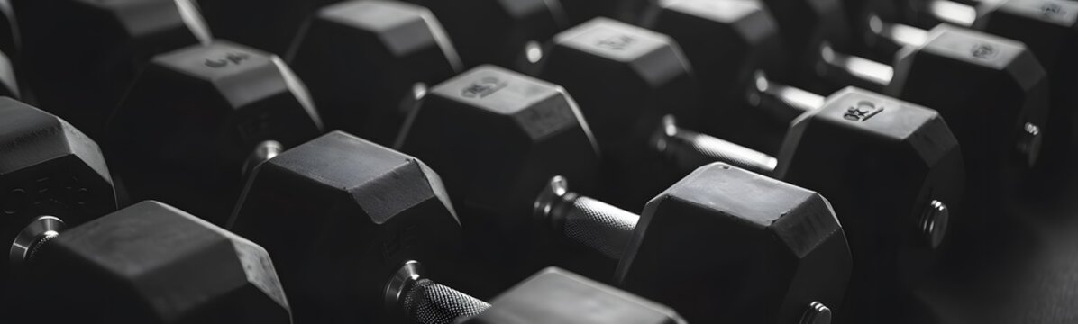 Emphasize the Bench and gym equipment in the blurred background Copy space image Place for adding text or design