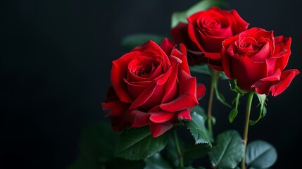 Naklejka premium flower, nature, red, background, blossom, valentine, black, floral, romance, romantic, rose, isolated, decoration, beautiful, bloom, closeup, plant, colours, greeting, petal, love, gift, celebration, 