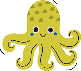 Octopus Cartoon Character