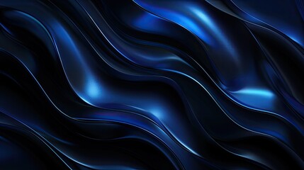 Obraz premium A blue wave with a black background. The blue color is very vivid and the wave is very long