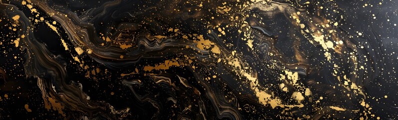 golden black wave marble background