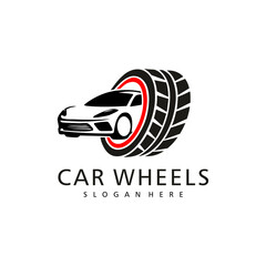 Fototapeta premium car tire logo vector template illustration design