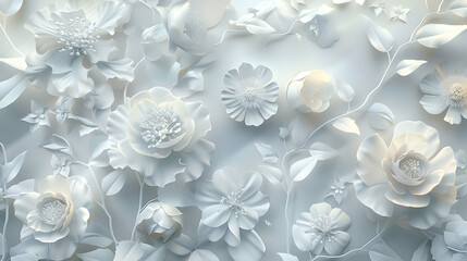 transparent psd  a bouquet of white flowers, including a small white flower, arranged in a row from left to right