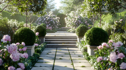 Obraz premium psd with transparent flowers in the garden a row of colorful flowers, including roses, hydrangeas, and a mix of greenery, arranged in a decorative vase