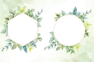 watercolor floral frames template design collection
