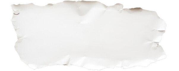 Blank white paper with torn, crumpled edges, ideal for backgrounds, textures, and creative design projects., png , transparent