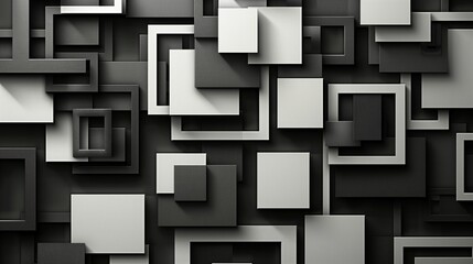 Abstract Geometric Dark Grey and White 3D Cubes Background with Modern Minimalist, Futuristic Cyber Style Decoration, Artistic Wall Art for Winter Events