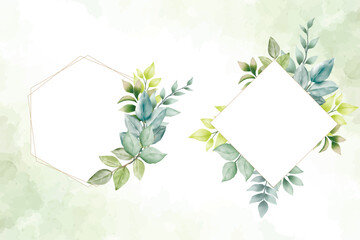 watercolor floral frames template design collection
