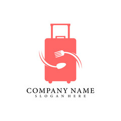 food suitcase logo symbol vector illustration design