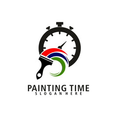time paint logo symbol vector illustration design
