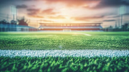 Soccer background on ground grass stadium football game sport competition event championship match artificial green grass lawn grassy field outdoors calm empty sports isolated night evening backdrop