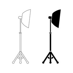 Photographic lighting icon set isolated on white background
