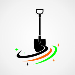 shovel logo symbol vector illustration design