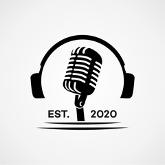 podcast logo symbol vector illustration design