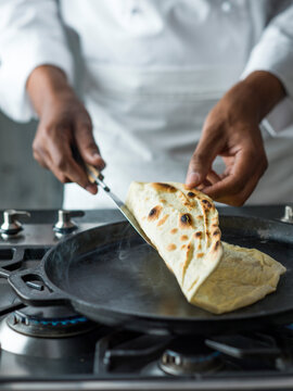Lebanese Mountain Bread, in Skillet.