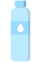 Bottle of water icon in flat style isolated on white background.