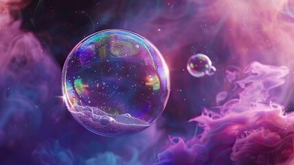 Soap Bubble Flying High quality images. Generative ai