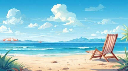 summer sea landscape and beach vacation background Holiday summer beach background