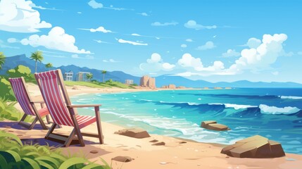 summer sea landscape and beach vacation background Holiday summer beach background