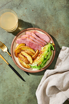 Corned Beef, Roasted Potatoes and Cabbage Meal