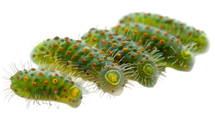 Emerald Elegance: Translucent Worms Adorn Deep Blue Waters