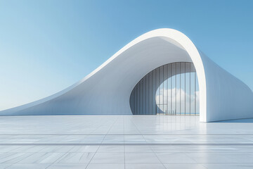 Concrete outdoor square building,Empty architectural background.
