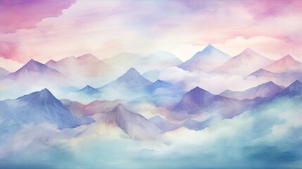 illustration watercolor mountains multicolored wallpaper background