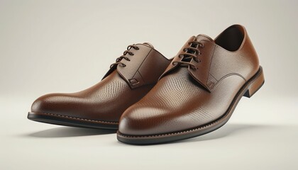 Men's dark brown formal shoes displayed in new condition. Black laces and a sleek design add an exclusive and classy touch. Ideal for complementing an elegant look at formal occasions.