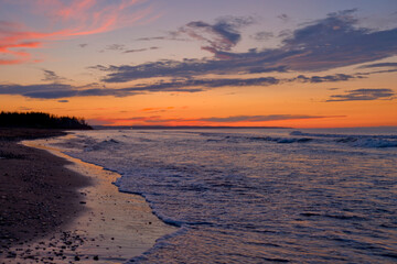 Blue and Orange Sky Sunset At The Beach