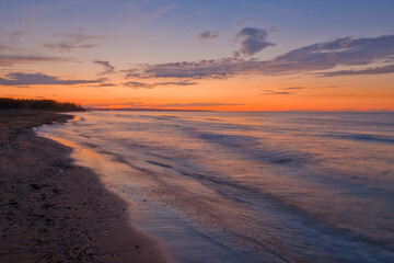 Blue and Orange Sky Sunset At The Beach