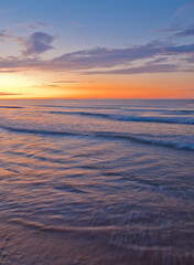 Blue and Orange Sky Sunset Over Ocean